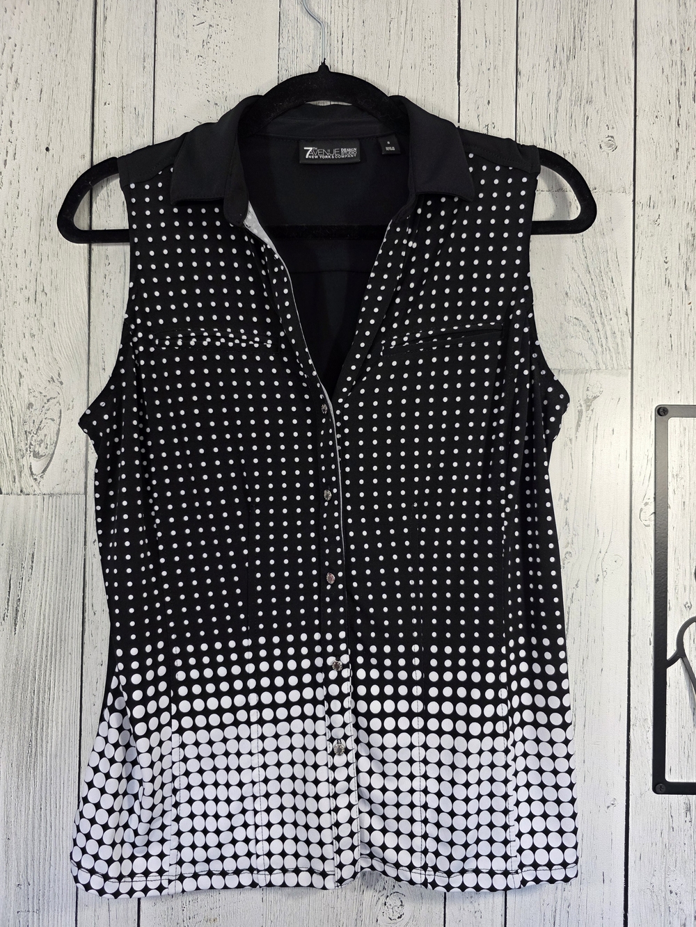 New York & Company 7th Avenue Polka Dot Sleeveless Blouse Small